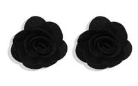 Black Flower Stud - Bijouxvault